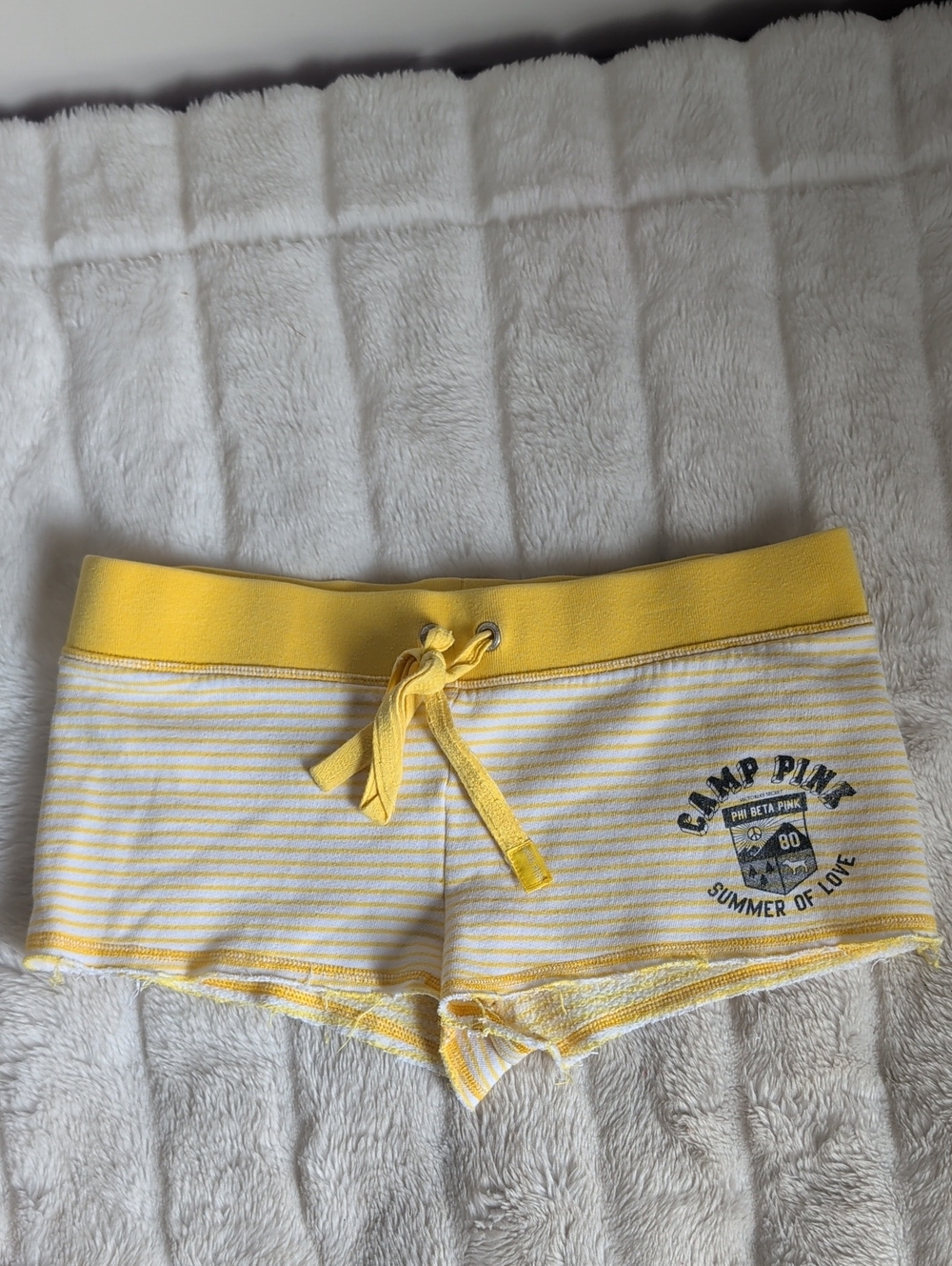 Victoria's Secret Vintage Y2K Camp PINK 'Summer of Love' Terry Shorts Small